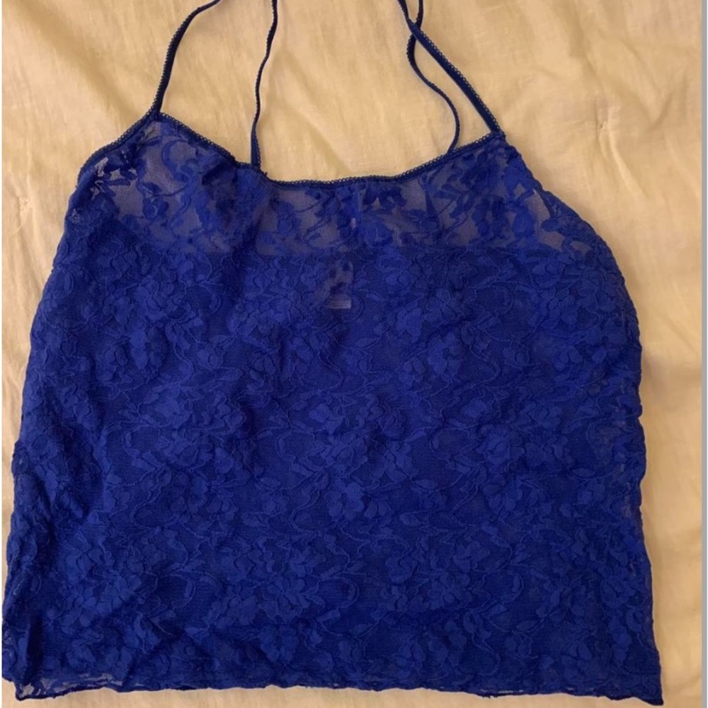 DKNY lacey electric blue tank top